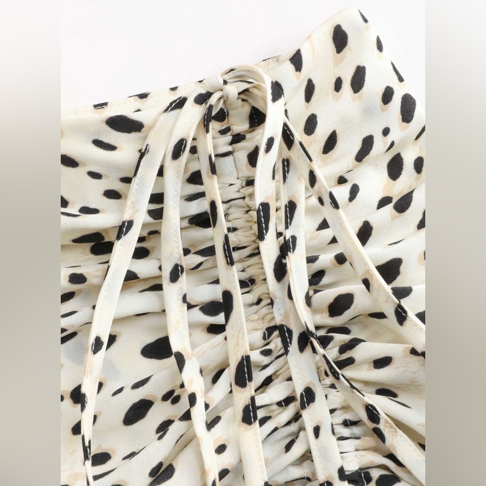 Cider Spot Leopard Print Drawstring Split Maxi Skirt - like new! Size M - Picture 4 of 14